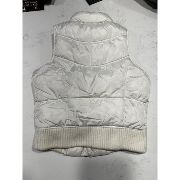 Old Navy Vest Girl Size X-Small White Polyester Urban Puffer Sleeveless Full Zip - Picture 4 of 7